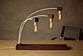 核桃tHE3Rio台灯-采用爱迪生老式的碳丝灯泡，每个都有自己独特的序列号与手工制作的标签