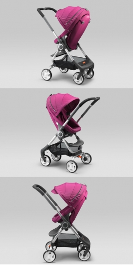 重量轻，易于处理的单手操作童车推椅-有四个不同的座位