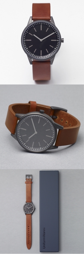 新的棕褐色表带在Dezeen手表商店