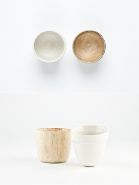 森林咖啡馆陶瓷容器杯子-灵感来自日本传统漆杯