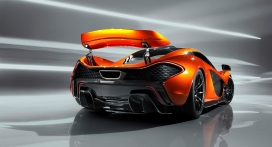 深橘色mclaren迈凯轮P1概念跑车侧后面壁纸