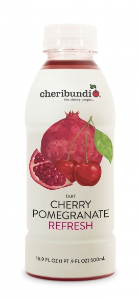 Cherribundi樱桃汁饮料-纹理水彩插图