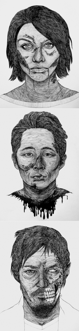 “行尸走肉”-时尚手绘人像插画