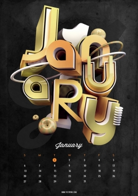 Calendar日历字体设计