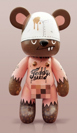 Teddy Bare-乙烯基玩具-此玩具尝试了一些新使用聚合物粘土挤压的方法