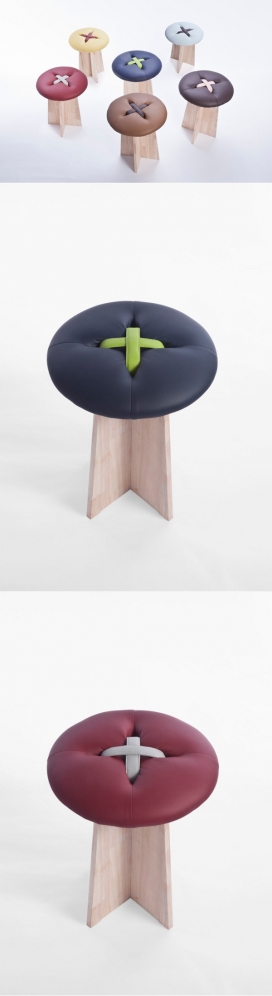 可爱的蘑菇纽扣小圆凳子