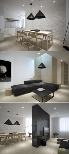 基辅公寓-黑色吊灯设计