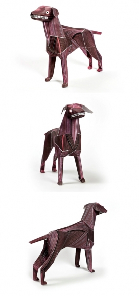 古典折纸肌肉狗