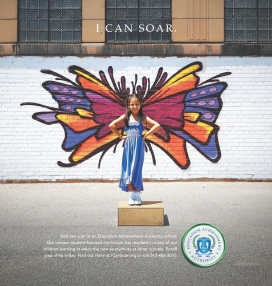 展翅双飞-国外教育管理局平面广告