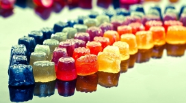 五颜六色的果冻糖
