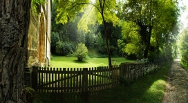 美丽城堡附近绿色的小路