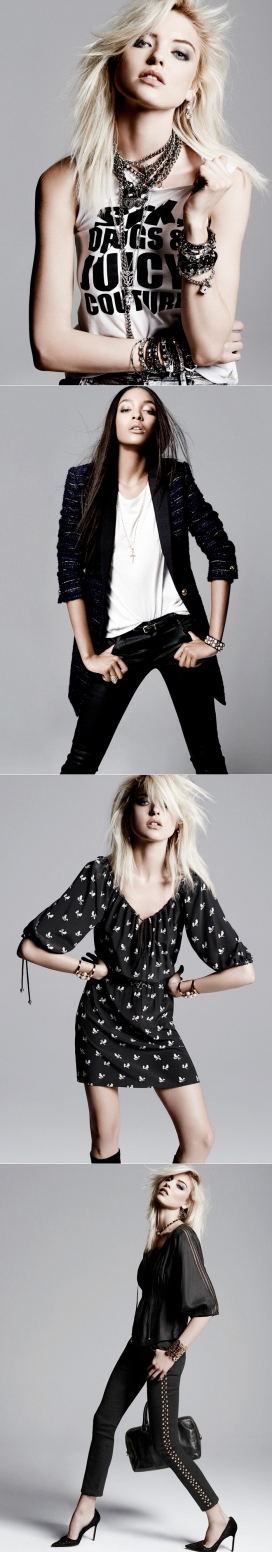 朱丹邓恩玛莎・亨特-动物图案印刷T恤和花边刺绣上衣摇滚时装秀