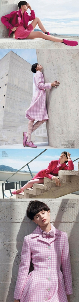 LOFFICIEL巴黎2013年9月-有趣的，轻松的各种不同粉红色服饰