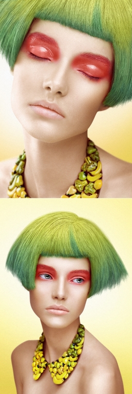 Make-up-绿发彩妆女