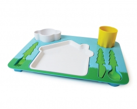 儿童的景观晚餐盘