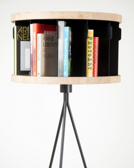 可以伸缩的“相机”圆形书架-一个小型图书馆-黎巴嫩设计师Nayef Francis作品