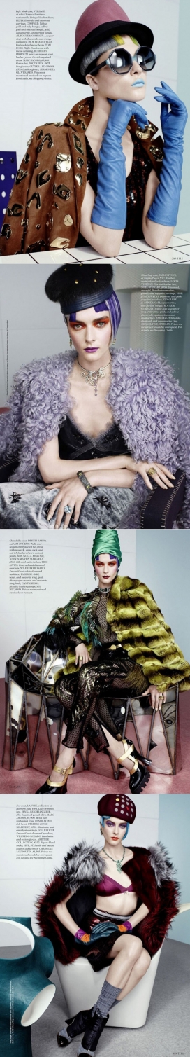 Elle杂志-凯瑟琳-华丽珠光宝气特立独行的时尚时装风格