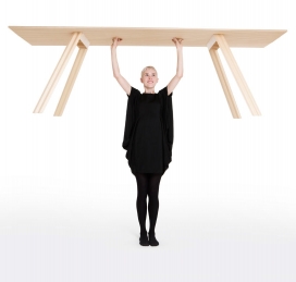 世界上最轻的餐桌？-英国的设计师Benjamin Hubert作品-超过8英尺长，大约3.2英尺宽，重量只有大约20磅（9公斤）