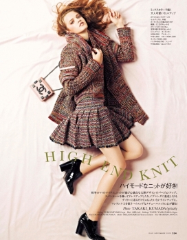 米拉纳-ELLE艾丽日本2013年11月-充满了色彩和活泼的高端针织时装秀