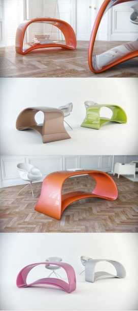 雕塑形式的小茶几桌-每个设计都是简单连续的