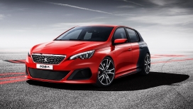 漂亮的红黑相间标致308R-SUV汽车侧面壁纸