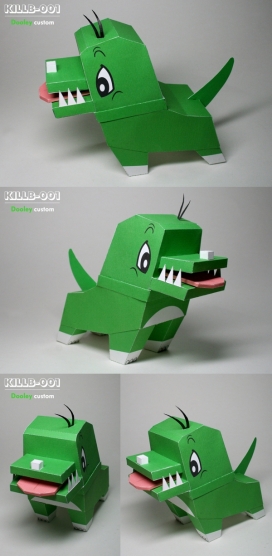 杜利-绿色纸盒玩具设计