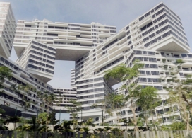 嫁接屋-新加坡住房小区-有31户公寓，每户公寓都是一块块交叉堆叠