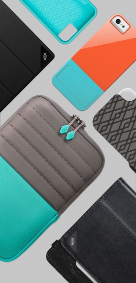 X-Doria-一个简单和复杂的iphone/iPad系列包装设计-绿松石元素带来足够的颜色