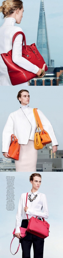 Bazaar芭莎2013英国10月-火热信心大胆色块的活力路易威登手袋包包秀