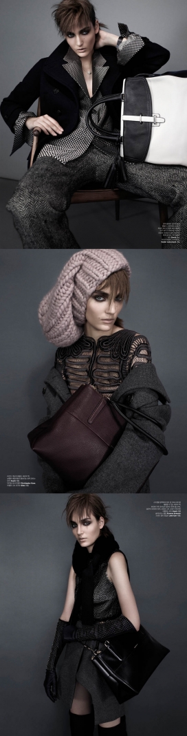 苏珊娜-波兰美女身穿纹理图案时装-演绎时尚杂志封面