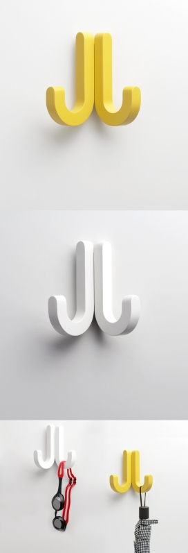 墙壁双J糖果挂钩设计