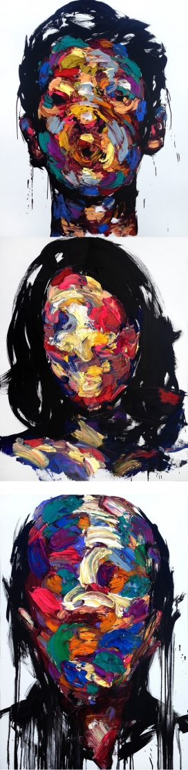 疯狂油画人像插画