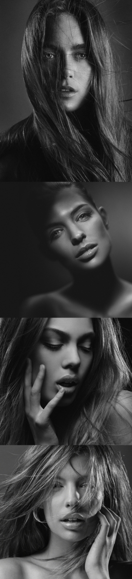 简单的自然黑白人像