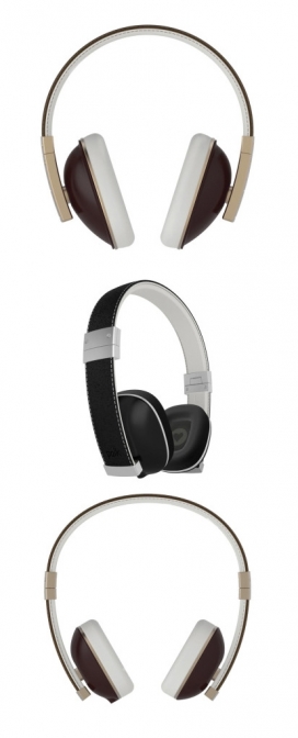 波尔克混合复古风格的耳机-两种设计都设有旋转，填充毛绒耳罩，给您带来舒适性的人体工程学。您可以轻松地切换音量控制开关和麦克风。均提供黑色和银色或棕色和金色