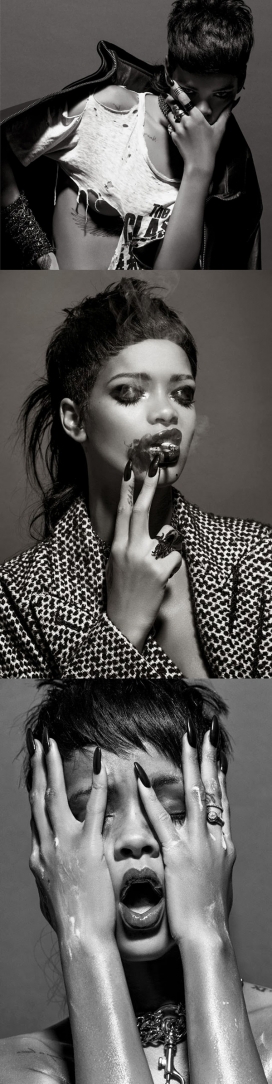 挑衅的朋克风格蕾哈娜-032c杂志25周年封面拍摄