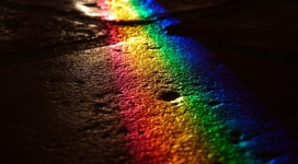 马路彩虹光晕壁纸