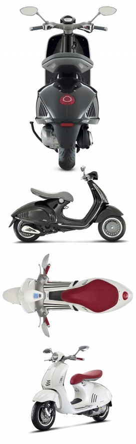 意大利Vespa 946摩托车设计-流畅的曲线，以及标志性的设计，让人脑海中想起经典踏板车