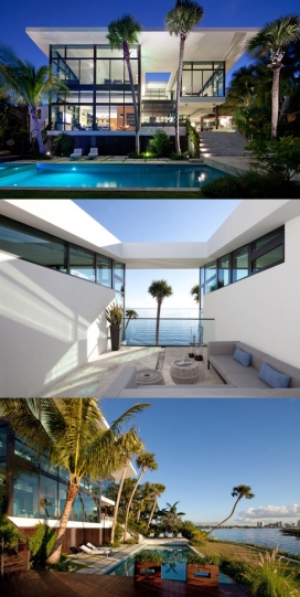 水珊瑚玻璃屋-一个保持古典风格为主的现代化的家，房屋位于迈阿密市中心，家里的设计，满足了很多挑战