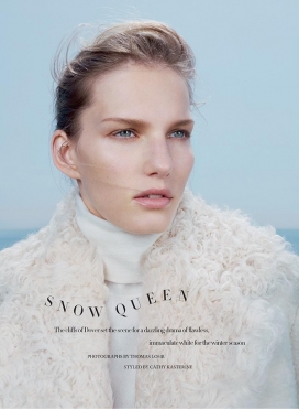 雪之女王-Bazaar芭莎英国2013年12月-雪花纹理时装秀