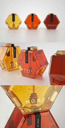 Hexagon Honey六角蜂蜜-俄罗斯Maks Arbuzov包装设计师作品-自然的形式展现产品自然是最好的方式