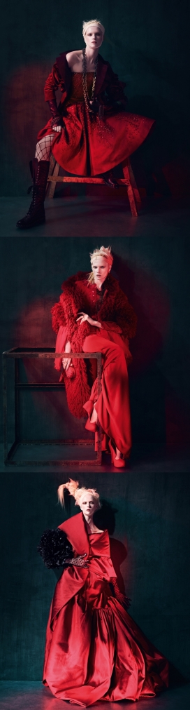 强烈的红色激情时装秀