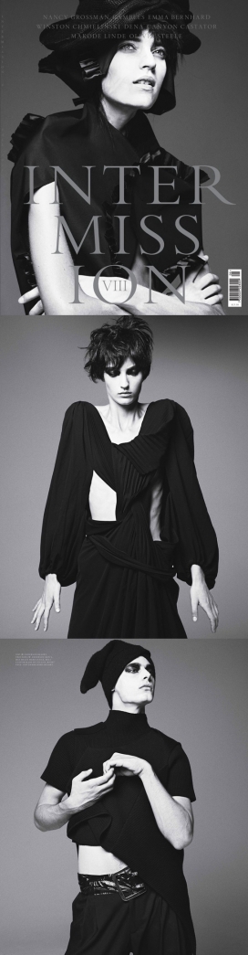 充满活力的拼贴高对比度黑白时尚时装秀