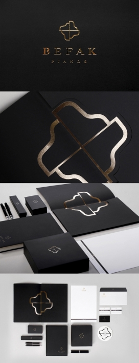 Befak贝尔格莱德钢琴厂品牌设计-独特烫金标志，给人永远地留下优雅钢琴的印象
