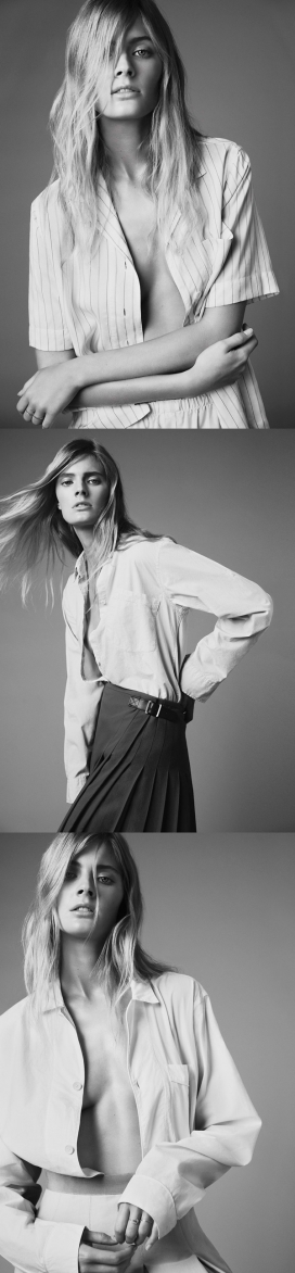 康斯坦斯雅布隆斯基-Twin杂志黑白人像-自信含蓄的美诱