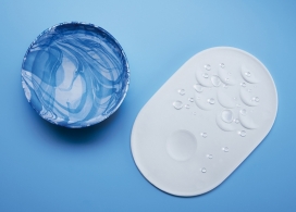 轻量级不会开裂的纤维素餐具，不需要水和化学品，以保持清洁，这意味着他们再也不需要洗，纤维素纸浆首先制成片材，然后加热纤维素纸浆首先制成片材，然后将其在模具中加热挤压成型-瑞典设计工作室