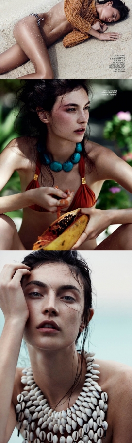 马尔代夫美诱沙滩泳装秀-Vogue俄罗斯-卡米拉极点风格