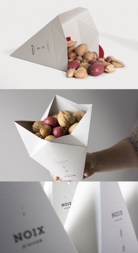 美味的冬季坚果礼盒-看起来像一棵树，像一个圆锥体