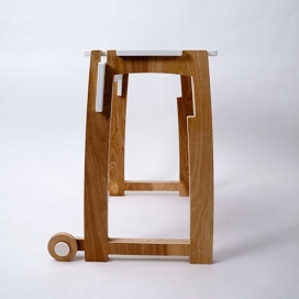 TableONE-胶合板移动工桌台-车轮提供了流动性方便