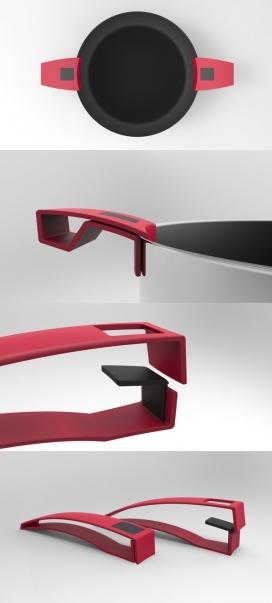 Fogo平底煎锅设计-手柄可拆卸，当我们想移动它或摇晃它，会更加舒适和安全