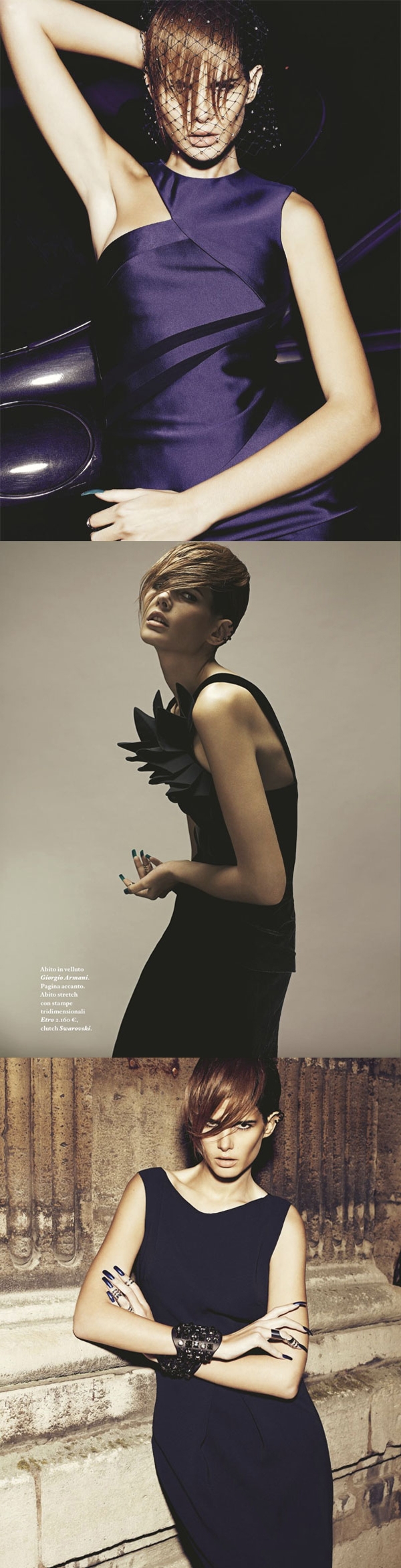 莫妮卡西玛-捕捉黑暗中穿闪闪发光晚装的时尚美女图片